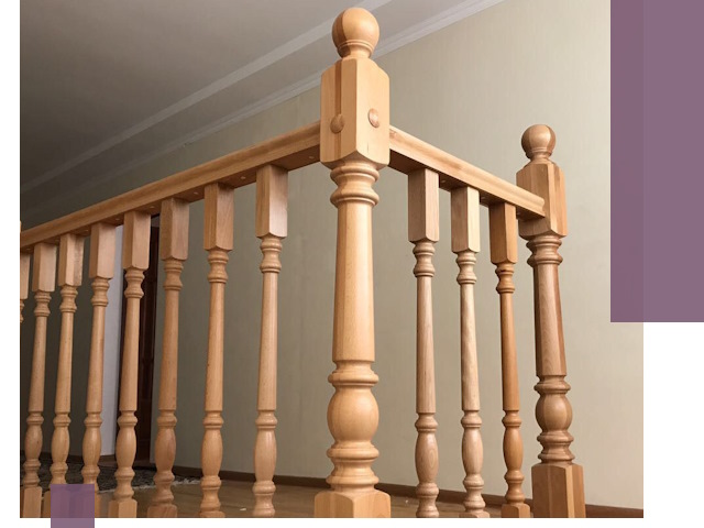 Деревянные перила на заказ в Павловском Посаде: монтаж и изготовление