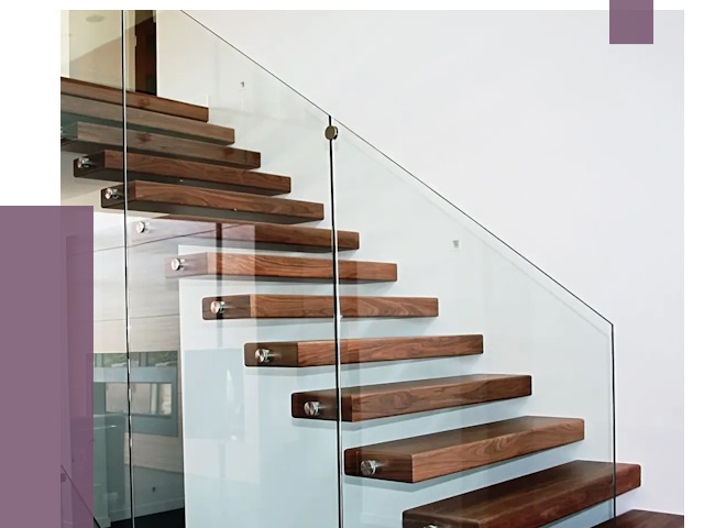 Стеклянные перила для лестницы в Павловском Посаде от 14735 руб.