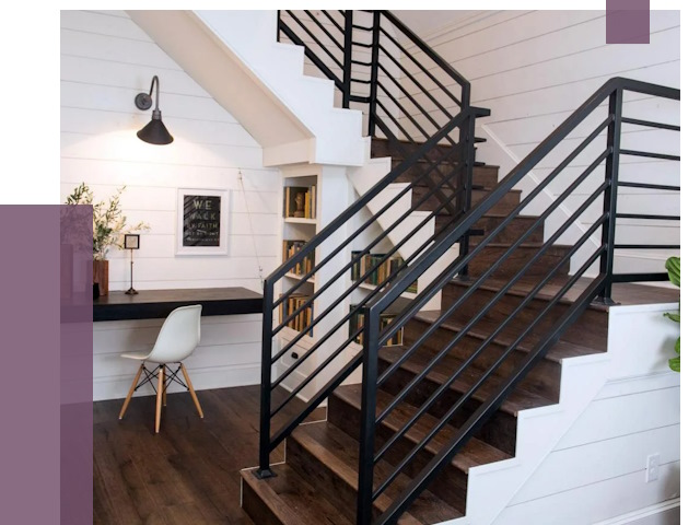 Перила для лестницы в доме в Павловском Посаде от 7367 руб. — ПРОЛЁТ-Пвл