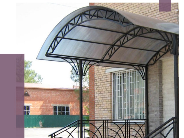 Металлические навесы и козырьки в Павловском Посаде от 12703 руб.