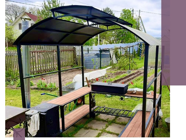 Навесы для барбекю в Павловском Посаде: изготовление, монтаж и демонтаж