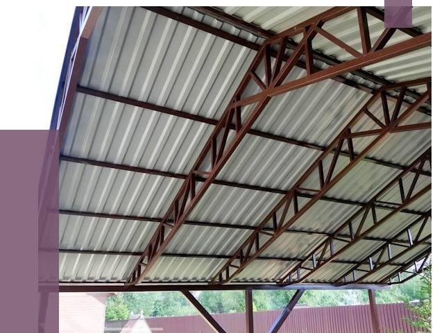 Навесы из профнастила в Павловском Посаде от 7317 руб. | ПРОЛЁТ-Пвл