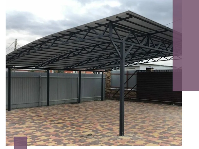 Металлические навесы под ключ в Павловском Посаде — изготовление и монтаж