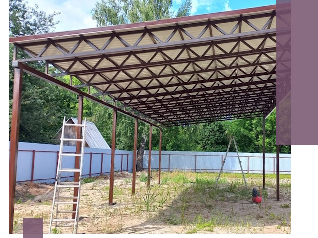 Односкатные навесы под ключ в Павловском Посаде — изготовление и монтаж