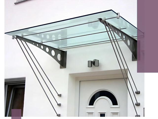 Козырьки над входом под ключ в Павловском Посаде — изготовление и монтаж