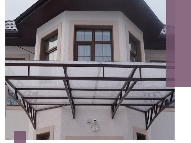 Козырьки из поликарбоната под ключ в Павловском Посаде