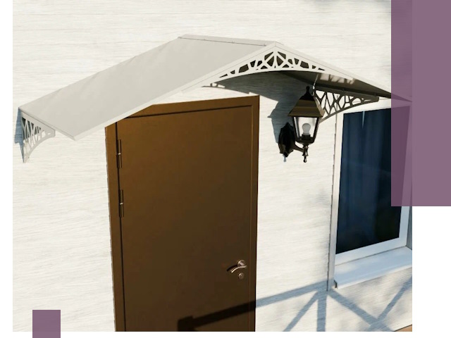 Металлические козырьки на входы и террасы в Павловском Посаде