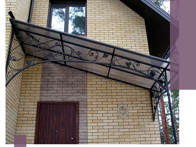 Односкатные козырьки из металла под ключ в Павловском Посаде