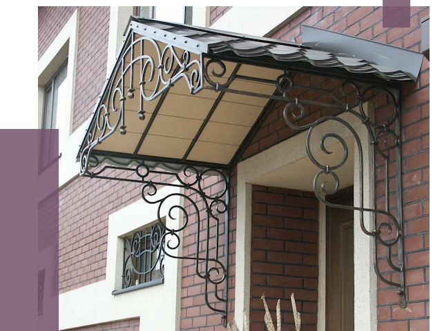 Двускатные козырьки в Павловском Посаде под ключ от 12703 руб.