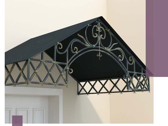 Двускатные металлические козырьки под ключ в Павловском Посаде