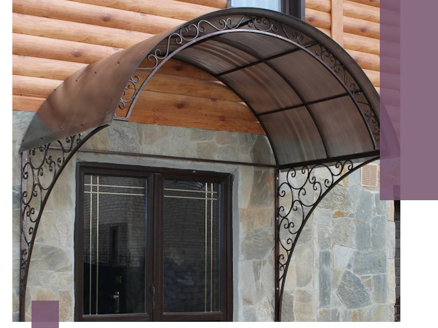 Арочные козырьки под ключ в Павловском Посаде: изготовление и монтаж